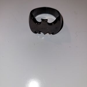 Black Batman Logo Ring